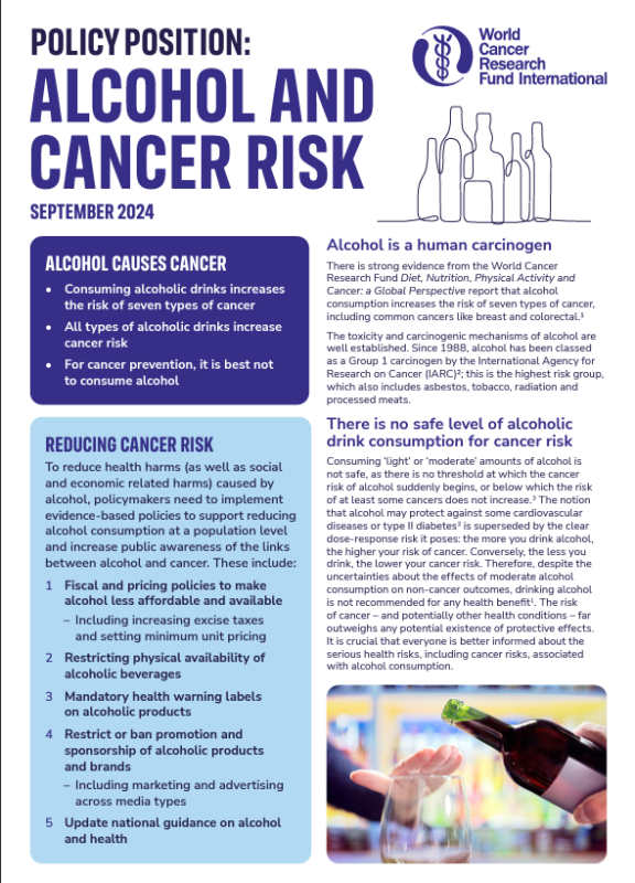 Thumbnail for Alcohol and Cancer Risk: Policy Position